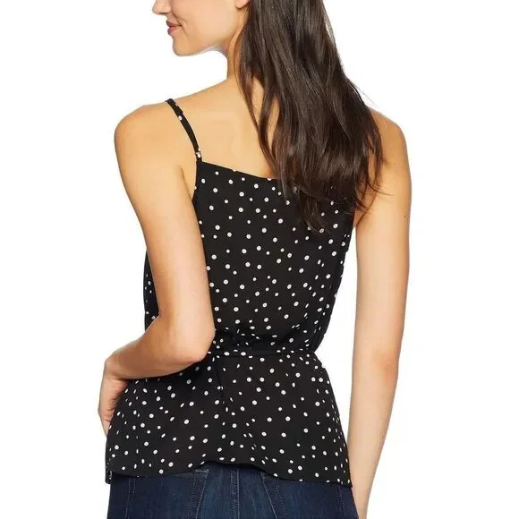 BB Dakota Tank Small Polkadot Black Ruffle Blouse Top Spring Summer Boho NWT - Picture 3 of 3